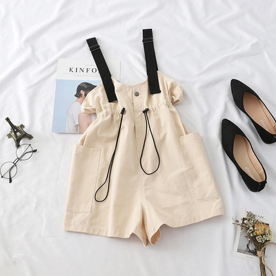 Ženski ležerni kombinezon s vezama i gumbima