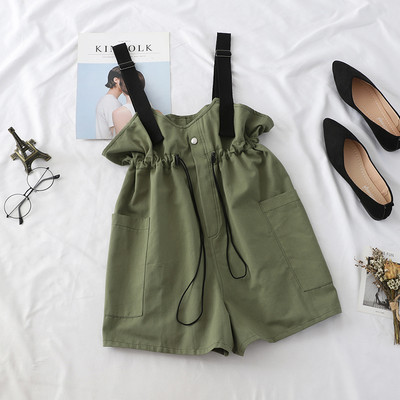 Ženski ležerni kombinezon s vezama i gumbima