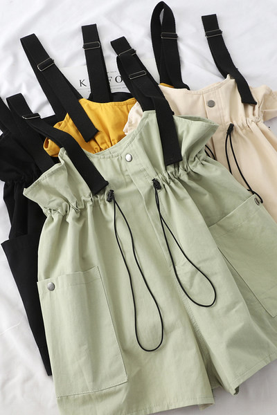 Ženski ležerni kombinezon s vezama i gumbima