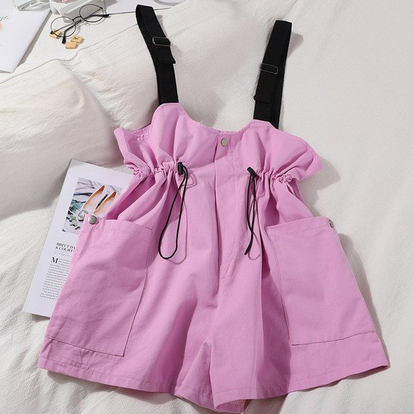 Ženski ležerni kombinezon s vezama i gumbima