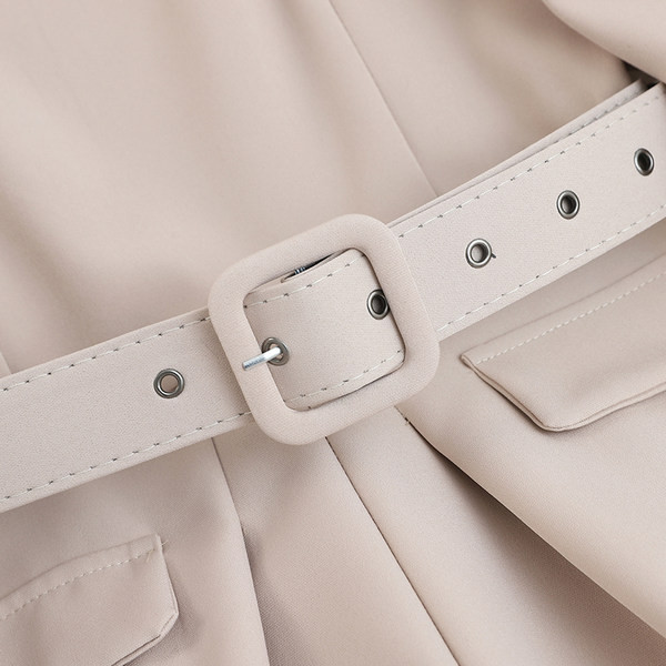 Γυναικεία κομψή ολόσωμη  φόρμα με δαντέλα και ζώνη