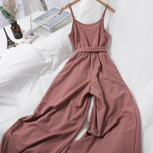 Salopeta lunga de dama cu bretele subtiri si cravate