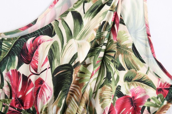 Salopetă lungă modernă cu model floral