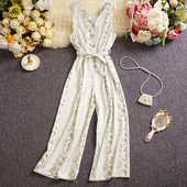 Salopeta lunga de dama cu nasturi si model floral