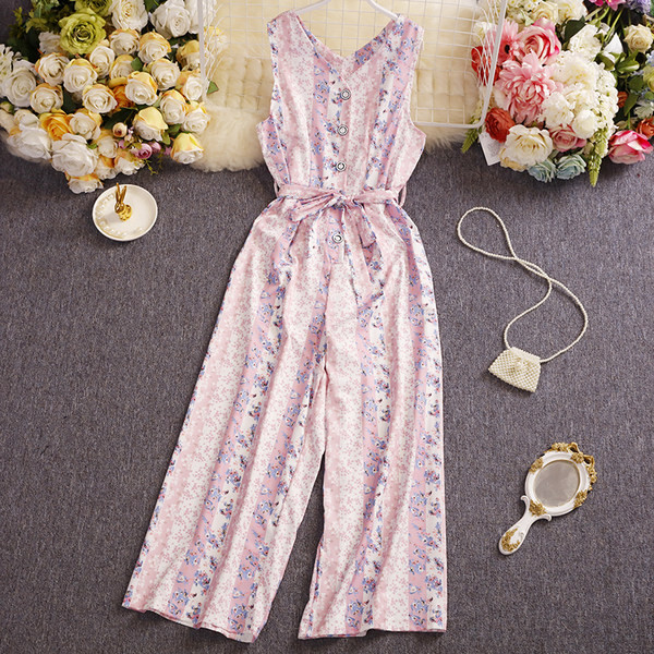 Salopeta lunga de dama cu nasturi si model floral