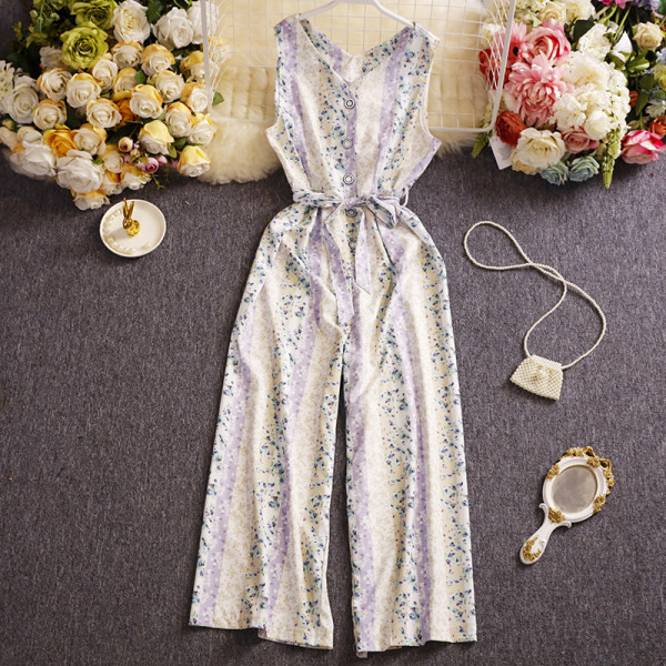 Salopeta lunga de dama cu nasturi si model floral