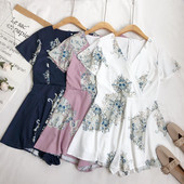 Salopetă casual de damă cu fermoar și decolteu spitz