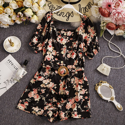 Salopeta scurta de dama cu centura in talie