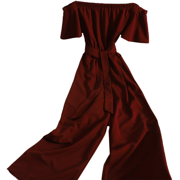 Salopetă lungă de damă cu mâneci scurte