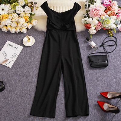 Salopetă lungă de damă cu decolteu oval