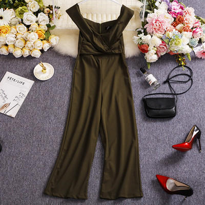 Salopetă lungă de damă cu decolteu oval