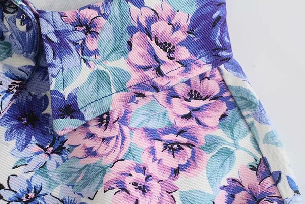 Salopeta de vara model nou cu model floral si talie elastica