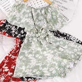 Salopeta de vara dama cu model floral si umerii goi