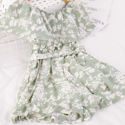 Salopeta de vara dama cu model floral si umerii goi