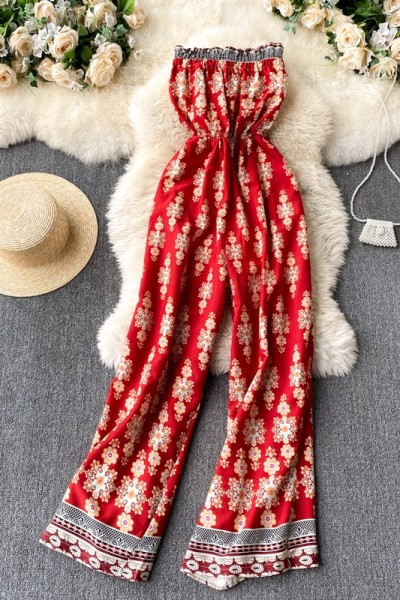 Salopetă casual de damă cu picioare largi - mai multe culori