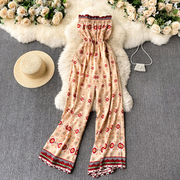 Salopetă casual de damă cu picioare largi - mai multe culori