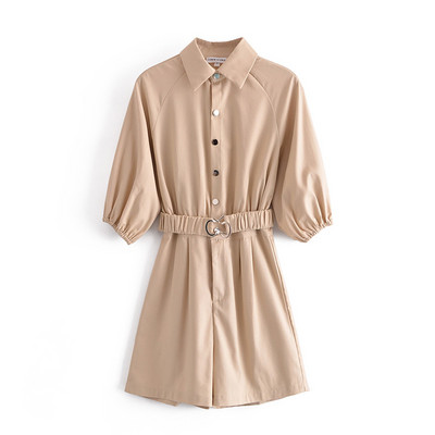 Salopeta de vara model nou cu guler si curea clasice