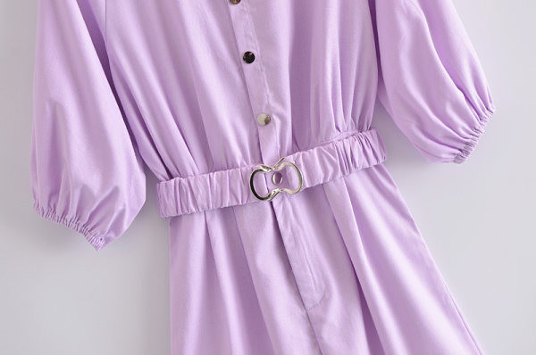 Salopeta de vara model nou cu guler si curea clasice