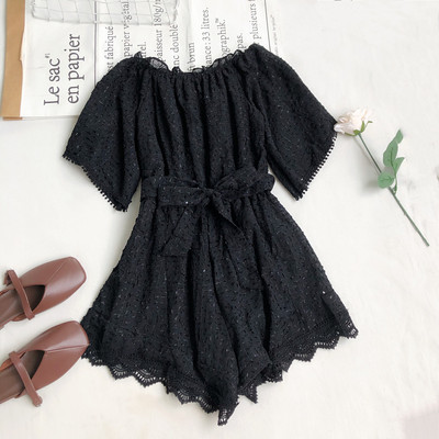 Salopeta dama cu centura si dantela