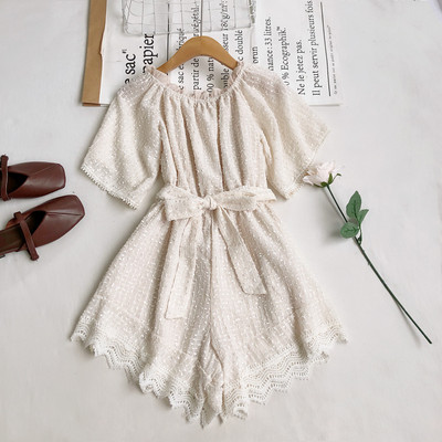 Salopeta dama cu centura si dantela