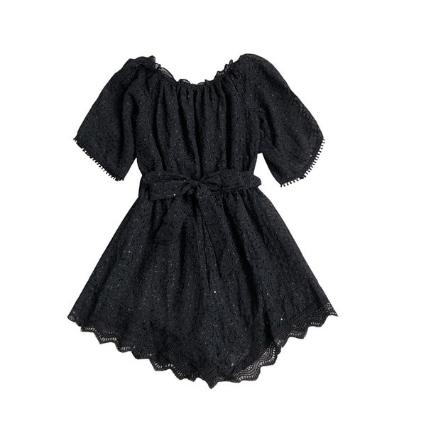 Salopeta dama cu centura si dantela