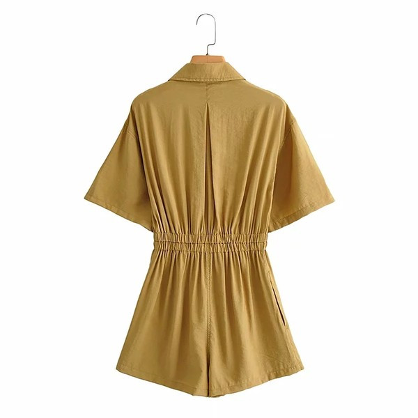 Salopeta de vara model nou cu guler clasic si talie elastica