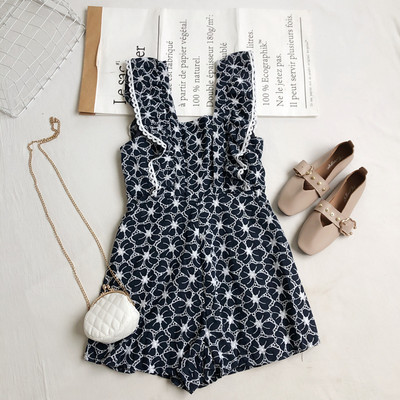 Salopeta de dama in albastru si negru