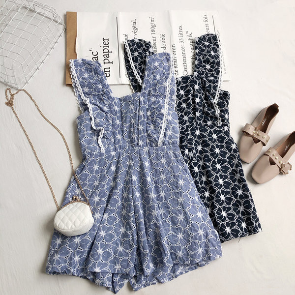 Salopeta de dama in albastru si negru