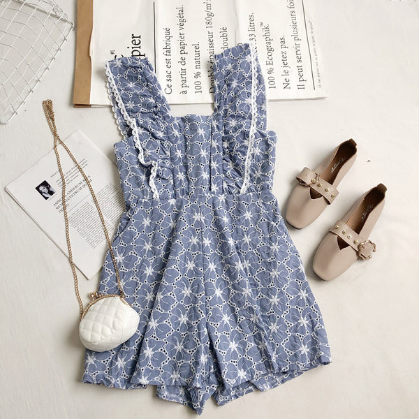 Salopeta de dama in albastru si negru