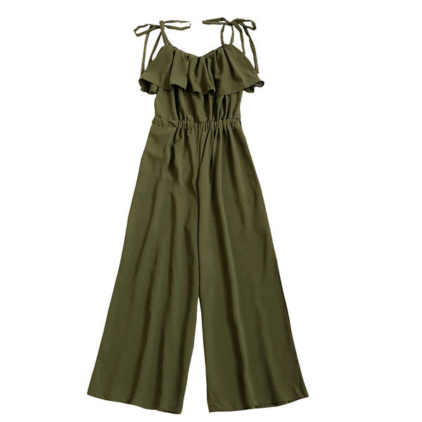 Salopeta de dama cu talie elastica si cravate in mai multe culori