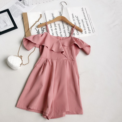 Salopeta de vara dama cu fermoar la spate si bretele subtiri