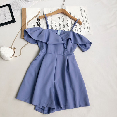 Salopeta de vara dama cu fermoar la spate si bretele subtiri