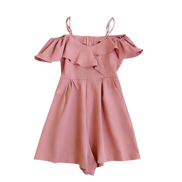 Salopeta de vara dama cu fermoar la spate si bretele subtiri