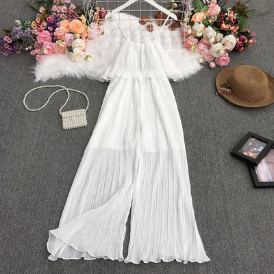 Dugi ženski kombinezon sa tankim naramenicama u više boja