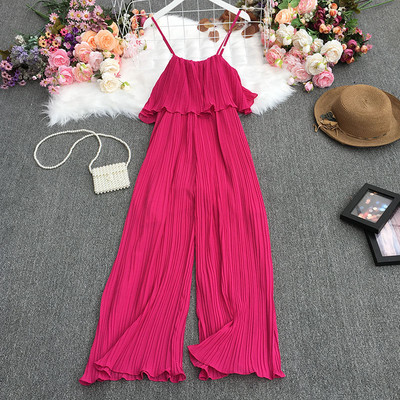 Dugi ženski kombinezon sa tankim naramenicama u više boja