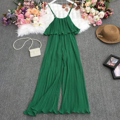 Dugi ženski kombinezon sa tankim naramenicama u više boja