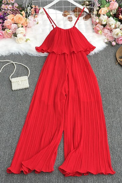 Dugi ženski kombinezon sa tankim naramenicama u više boja