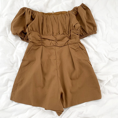 Salopetă casual de damă cu mâneci scurte