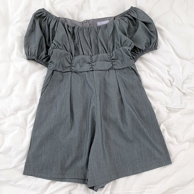 Salopetă casual de damă cu mâneci scurte