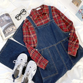 Ženski traper kombinezon sa džepovima