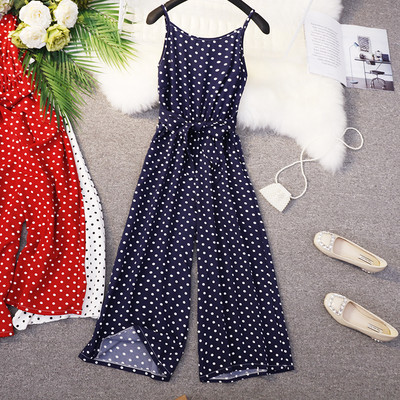 Salopeta de dama cu buline cu bretele subtiri