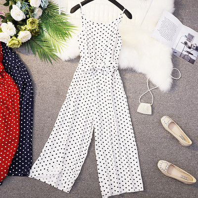 Salopeta de dama cu buline cu bretele subtiri