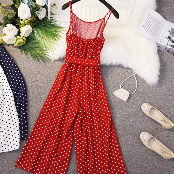 Salopeta de dama cu buline cu bretele subtiri