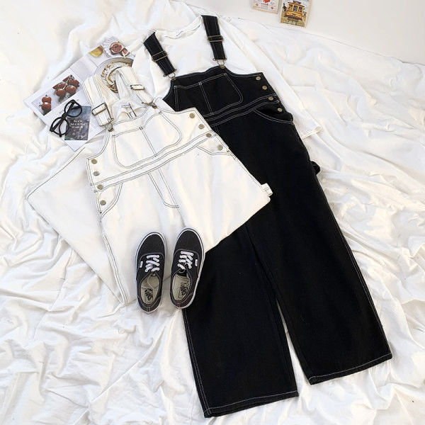 Salopeta casual din denim cu nasturi