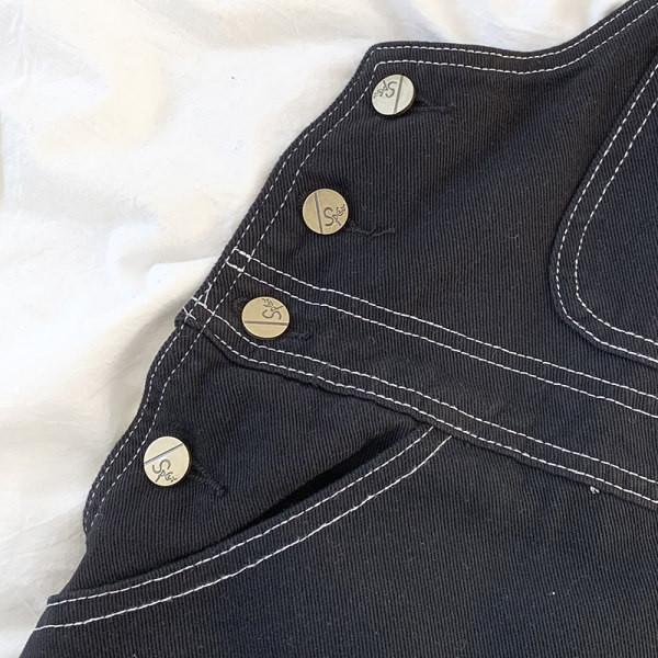 Salopeta casual din denim cu nasturi