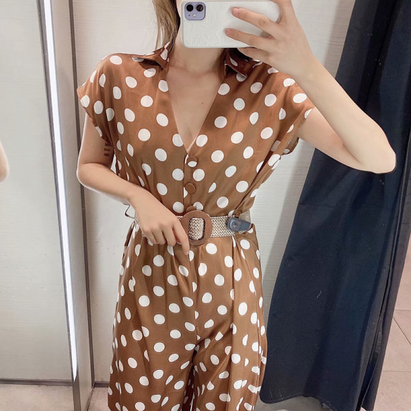 Salopeta lunga cu centura maro