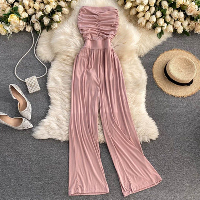 Γυναικεία ολόσωμη φόρμα με ελαστική μέση σε διάφορα χρώματα