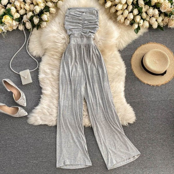 Γυναικεία ολόσωμη φόρμα με ελαστική μέση σε διάφορα χρώματα