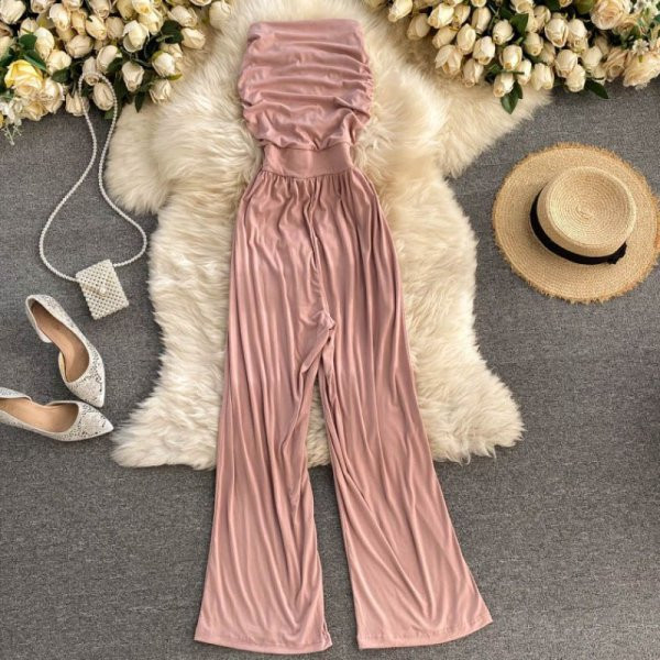 Γυναικεία ολόσωμη φόρμα με ελαστική μέση σε διάφορα χρώματα