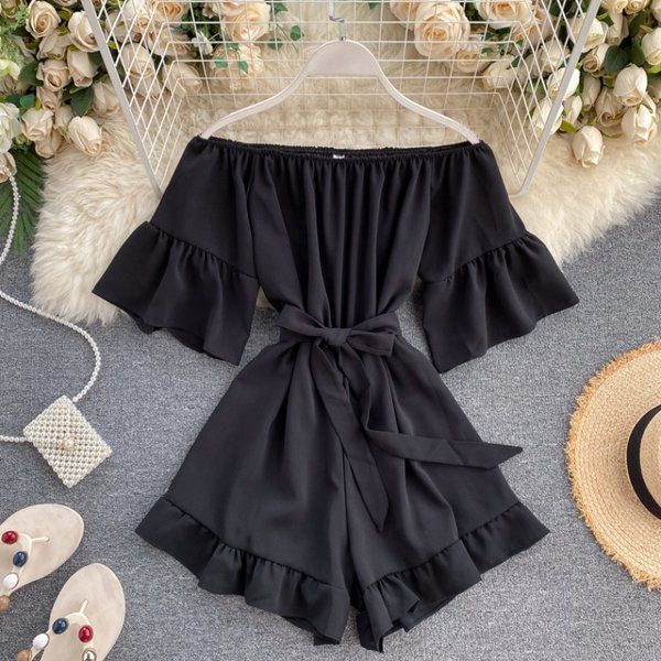 Μοντέρνες γυναικείες ολόσωμες φόρμες με λαιμόκοψη και μανίκια λωτού